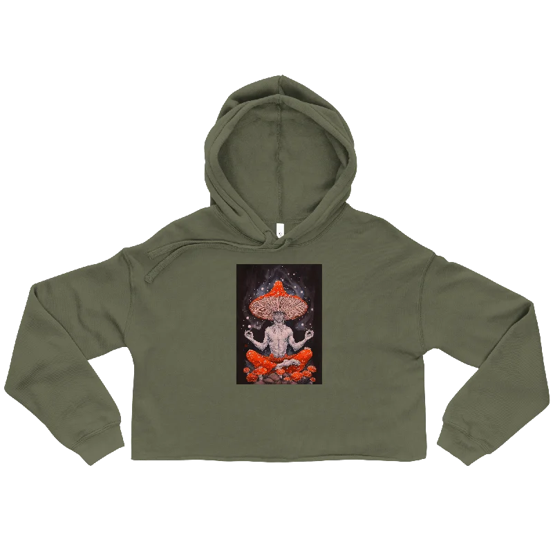Man Of Mycology Graphic Crop Hoodie Hoodie with Turtle Neck Cozy Winter