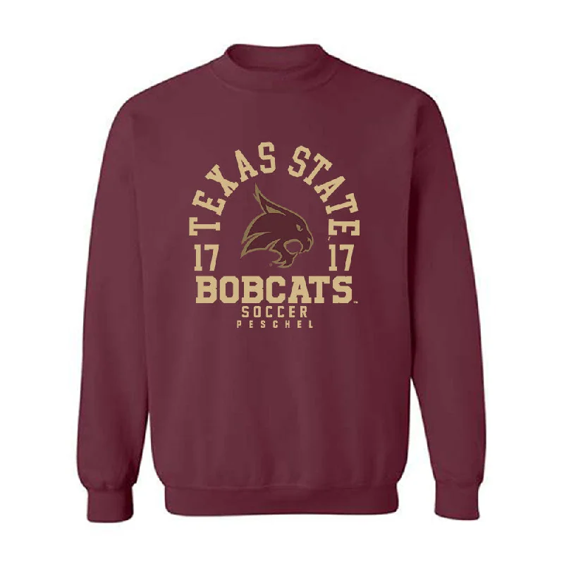 Texas State - NCAA Women's Soccer : Bailey Peschel - Classic Fashion Shersey Crewneck Sweatshirt Hoodie with Ribbed Hem Stretchable Secure Texas State - NCAA Women's Soccer : Bailey Peschel - Classic Fashion Shersey Crewneck Sweatshirt Hoodie with Ribbed Hem Stretchable Secure