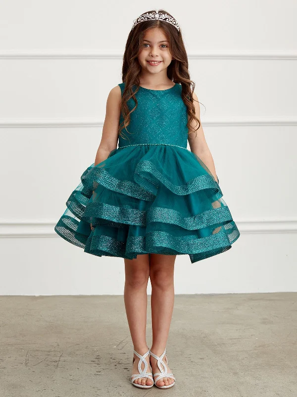 Glitter Party Dress Tunics Print Colorful