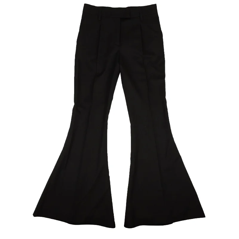 Black Cotton Bell Buttom Casual Pants Stylish Elastic Waist Pants