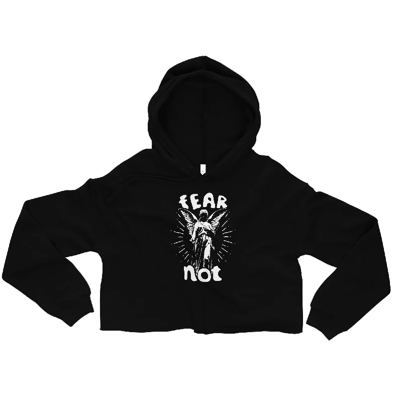 Fear Not Crop Hoodie Hoodie with Sequins Glamorous Eye-catching