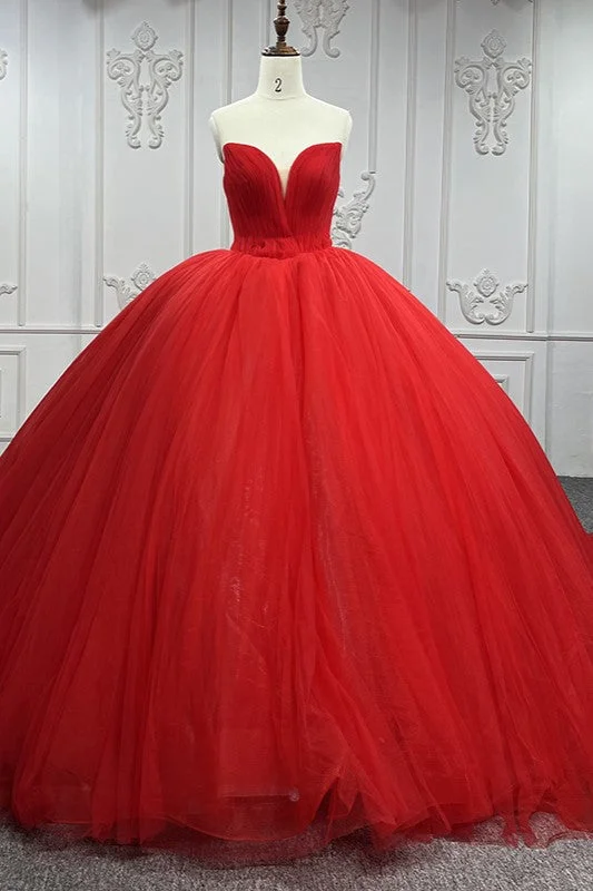 Quinceanera Dress Simple Red Sweetheart Party Dress Ruched Sleeveless Prom Dresses Ball Gown Tunics Custom made Quinceanera Dress Simple Red Sweetheart Party Dress Ruched Sleeveless Prom Dresses Ball Gown Tunics Custom made