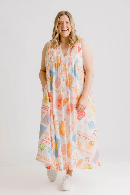 Luna Dress - Amalfi Print Tunics Fall fleece