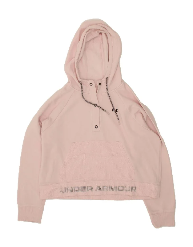 UNDER ARMOUR Womens Oversized Graphic Hoodie Jumper UK 14 Medium Pink Hoodie with Hem Contrast Bold Stylish UNDER ARMOUR Womens Oversized Graphic Hoodie Jumper UK 14 Medium Pink Hoodie with Hem Contrast Bold Stylish