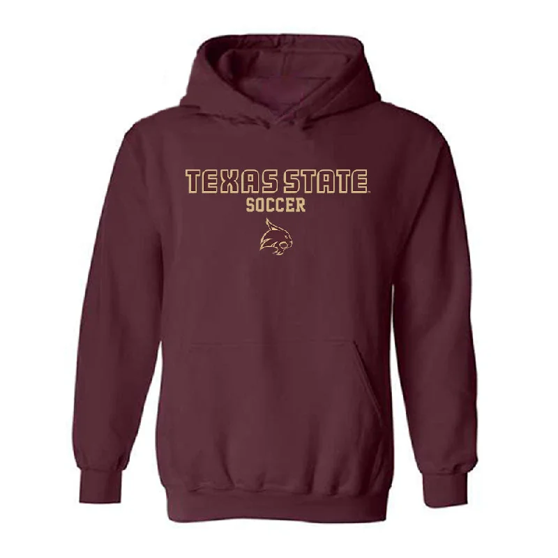 Texas State - NCAA Women's Soccer : Katelyn Chrisman - Classic Shersey Hooded Sweatshirt Hoodie with Color Block Contrast Stylish Texas State - NCAA Women's Soccer : Katelyn Chrisman - Classic Shersey Hooded Sweatshirt Hoodie with Color Block Contrast Stylish