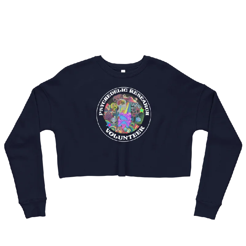 Research Volunteer Graphic Crop Sweatshirt Hooded Sweatshirt Casual Wear Street Style