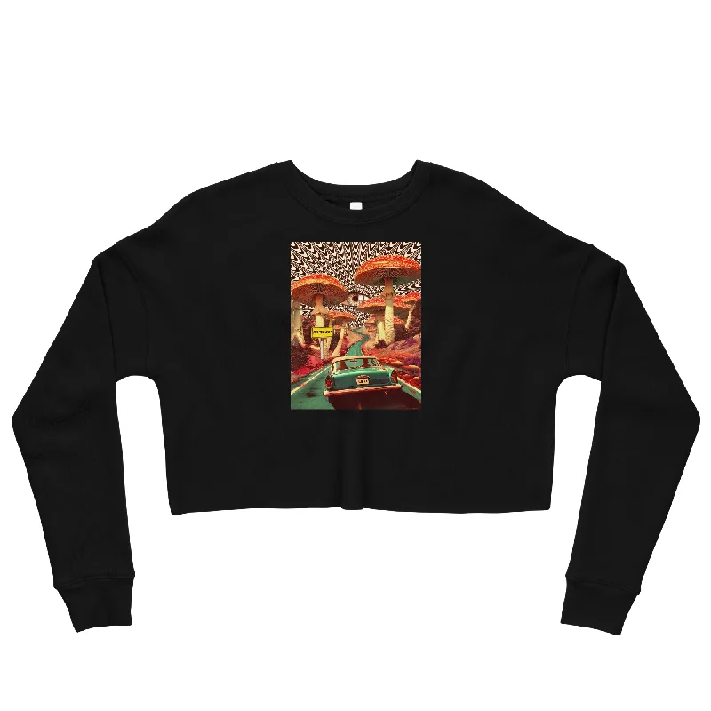 Are You Lost Graphic Crop Sweatshirt Hoodie with Bell Sleeves Flared Feminine