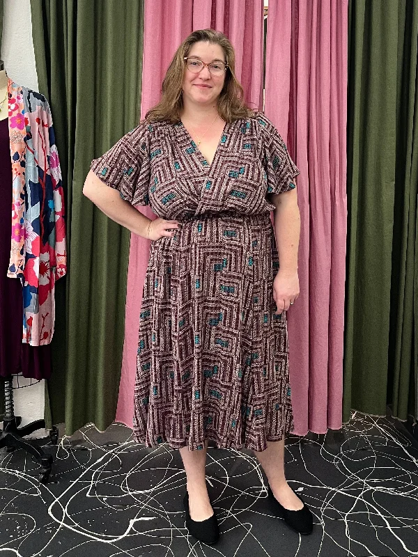 Edith Dress in Cranberry Blocks Tunics Winter warm