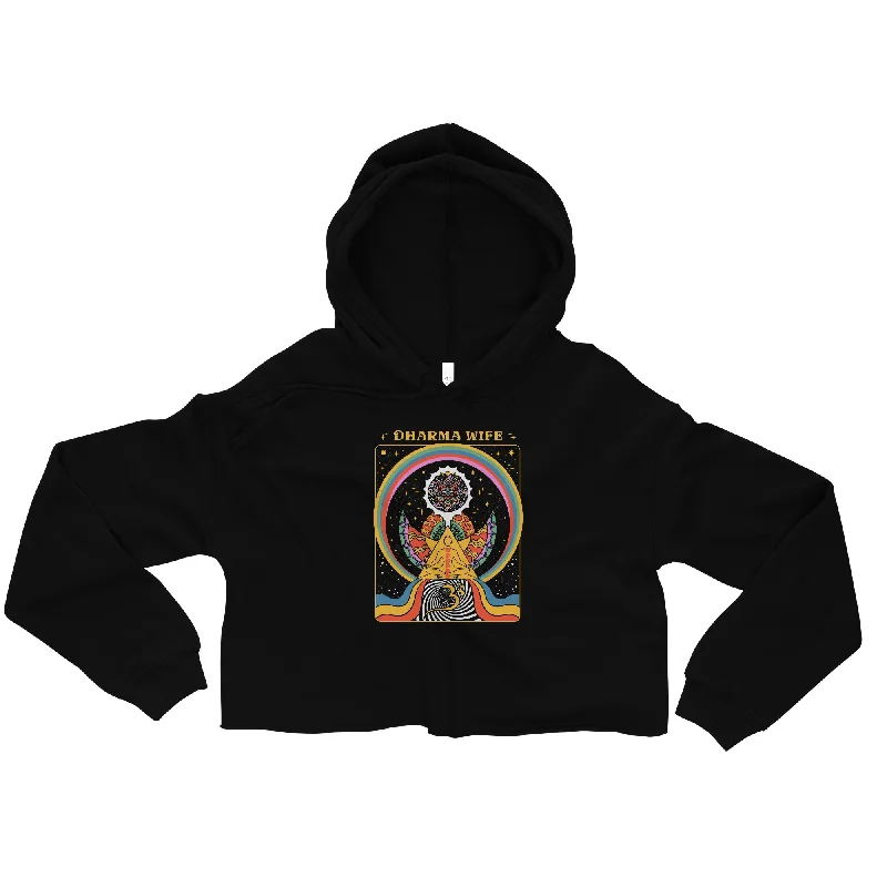 Dharma Wife Crop Hoodie Hoodie with Stripes Bold Sporty