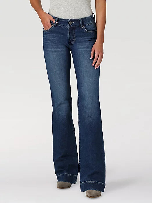 Wrangler Retro Mae Mid Rise Trousers in Jane Trousers chic elegant