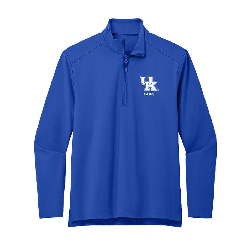 Kentucky - NCAA Women's Basketball : Georgia Amoore - Premium Quarter Zip Jacket Denim Fabric Leather Fabric Suede Fabric Kentucky - NCAA Women's Basketball : Georgia Amoore - Premium Quarter Zip Jacket Denim Fabric Leather Fabric Suede Fabric