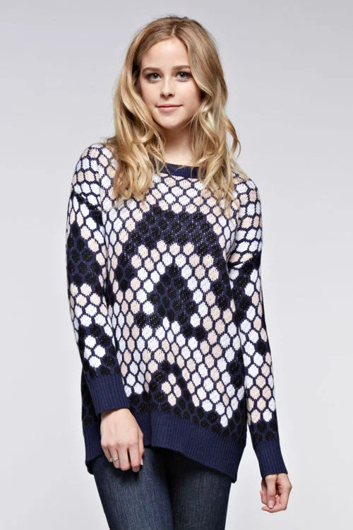 Honeycomb Sweater Herringbone Houndstooth Plaid