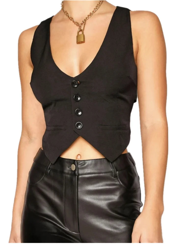Y2K Bustiers Buttons Up Vest Waistcoat Women Summer Cropped V-neck Backless Slim Fit Corset Streetwear 2024 Crop Top Front Pockets Side Pockets Patch Pockets Y2K Bustiers Buttons Up Vest Waistcoat Women Summer Cropped V-neck Backless Slim Fit Corset Streetwear 2024 Crop Top Front Pockets Side Pockets Patch Pockets