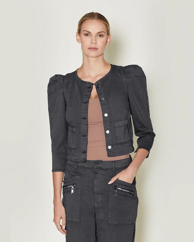 Sienna Jacket Washed Black - LE JEAN Corduroy Jacket Velvet Jacket Brocade Jacket