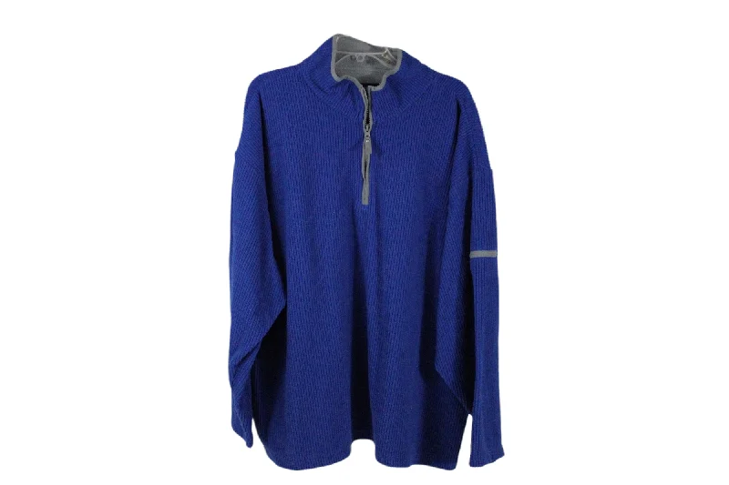 Faded Glory Blue Rib Fleece Pullover | 3XL Over Sleeve Pullover