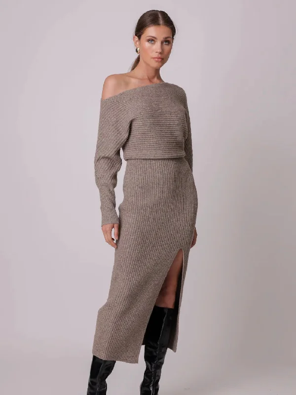 Alta Sweater Dress High Neck Crew Neck V-Neck