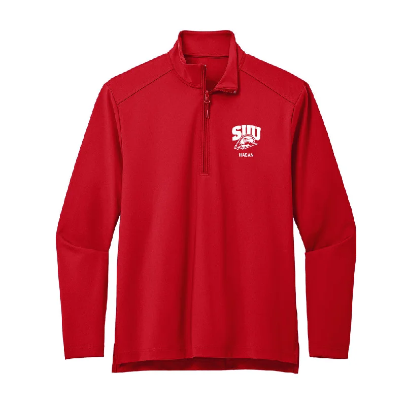 Southern Utah - NCAA Women's Basketball : Bella Hasan - Premium Quarter Zip Jacket Stand-Up Collar Roll-Neck Collar Turtle Neck Southern Utah - NCAA Women's Basketball : Bella Hasan - Premium Quarter Zip Jacket Stand-Up Collar Roll-Neck Collar Turtle Neck