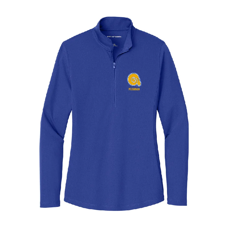 Albany State - NCAA Women's Basketball : Keyra Peterson - Women's Lightweight Quarter Zip Jacket Satin Fabric Silk Fabric Chiffon Fabric Albany State - NCAA Women's Basketball : Keyra Peterson - Women's Lightweight Quarter Zip Jacket Satin Fabric Silk Fabric Chiffon Fabric