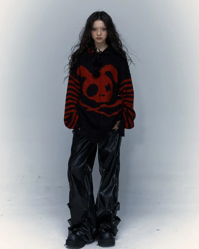 Skeleton Rabbit Knit Sweater Stretchy Elastic Breathable