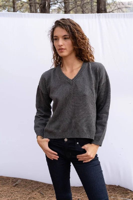 Jolene v Neck Sweater Fleece Fabric Down Fabric Feather Fabric