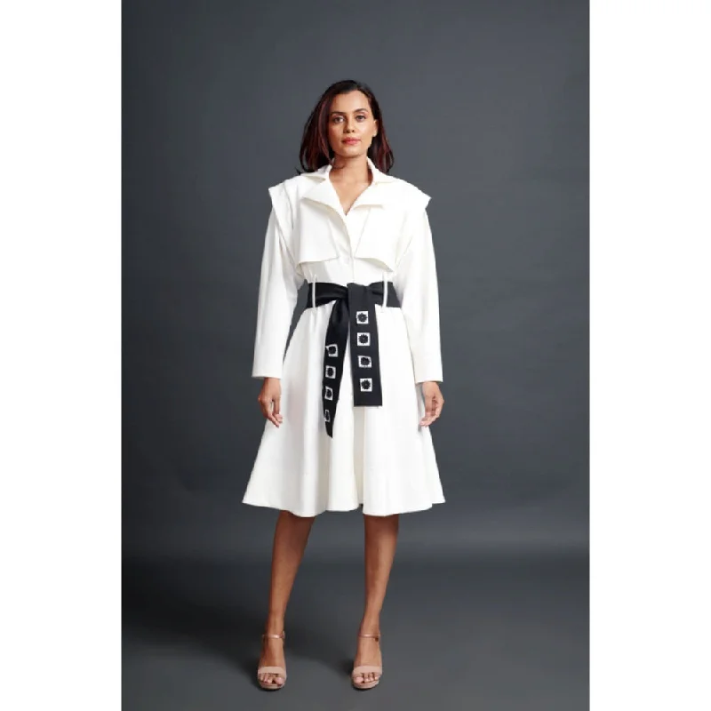 Deepika Arora Solid Jacket Dress with Belt White (Set of 2) Zippered Jacket Buttoned Jacket Snapped Jacket Deepika Arora Solid Jacket Dress with Belt White (Set of 2) Zippered Jacket Buttoned Jacket Snapped Jacket