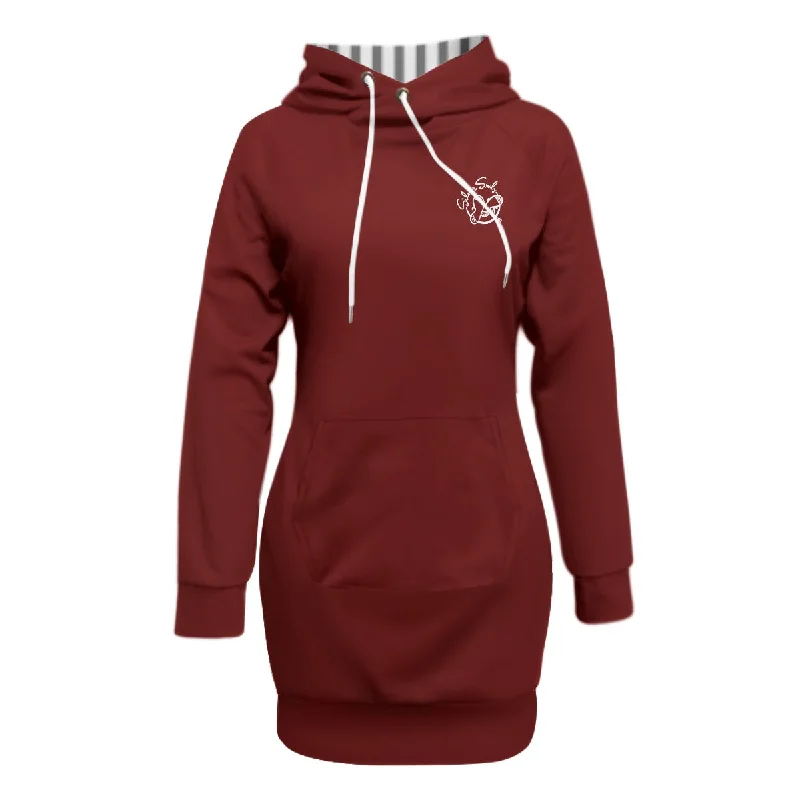 All-Over Print Women's Pullover Hoodie With Raglan Sleeve Sabrina Neck Pullover