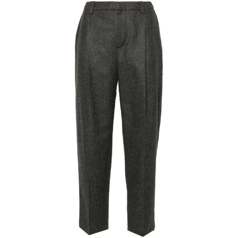 Brunello Cucinelli Trousers Grey Trousers Pleated Formal