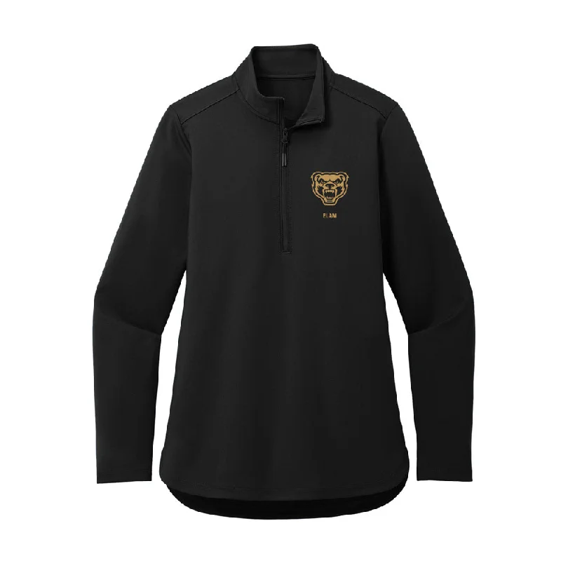 Oakland - NCAA Women's Basketball : Jaidyn Elam - Women's Premium Quarter Zip Jacket Print Jacket Jacquard Jacket Patchwork Jacket