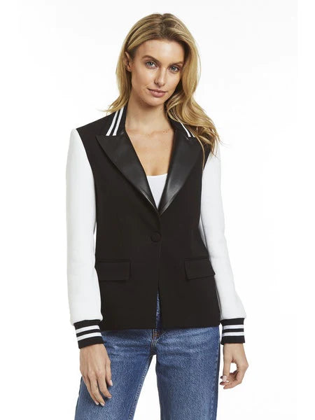 Joanna Jacket Black - DREW Denim Fabric Leather Fabric Suede Fabric