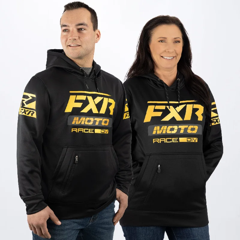 Unisex Moto Tech Pullover Hoodie Ruffled Neck Pullover