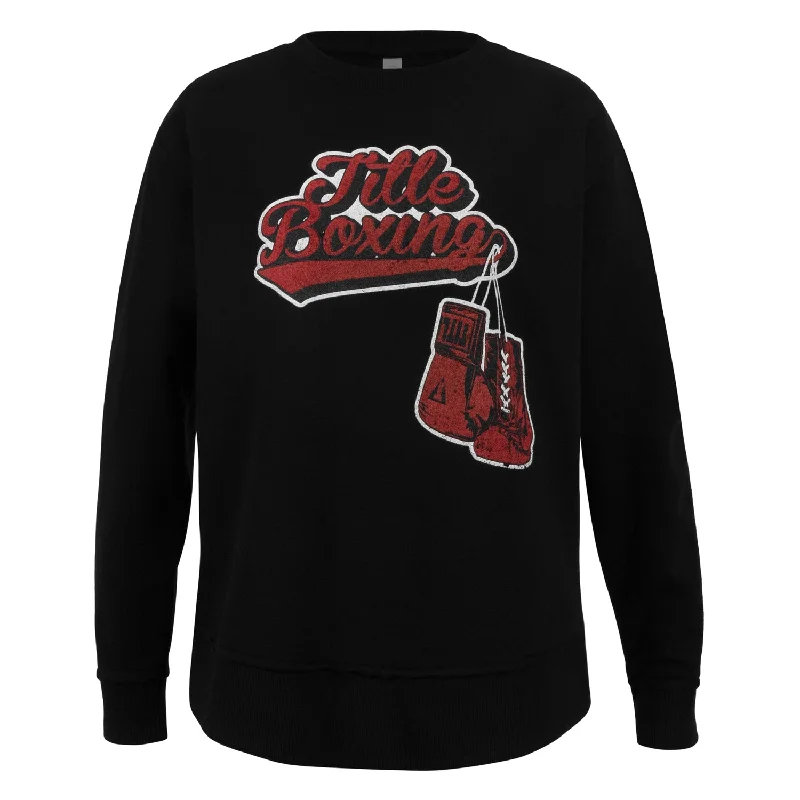 TITLE Boxing Classic Script Women's Fleece Pullover Blouson Sleeve Pullover