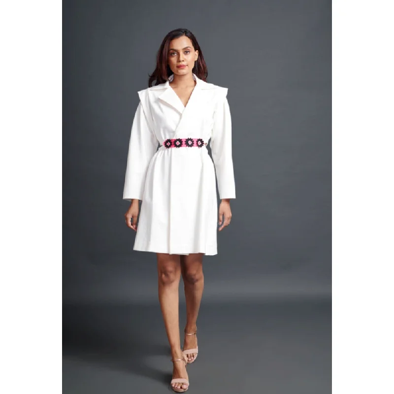 Deepika Arora Solid Mini Jacket Dress with Belt White (Set of 2) Wool Jacket Cashmere Jacket Tweed Jacket Deepika Arora Solid Mini Jacket Dress with Belt White (Set of 2) Wool Jacket Cashmere Jacket Tweed Jacket