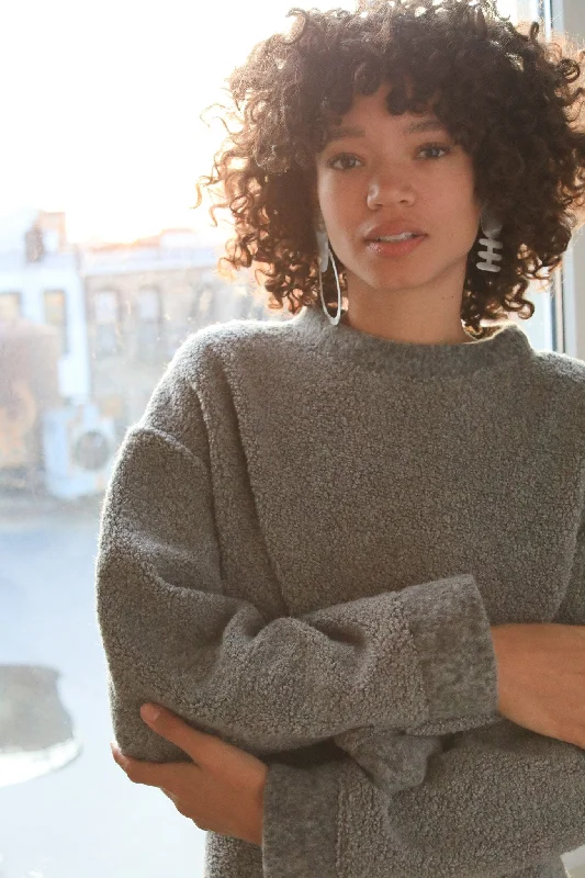 Mercury Sweater, Recycled Wool Hooded Sweater Collared Sweater Shawl Collar