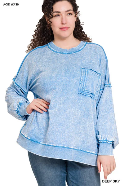 Sky French Terry Acid Pullover Cashmere Luxurious Pullover