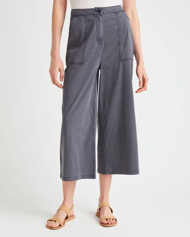 Margaret Wide Crop Trouser Trousers Striped Patterned