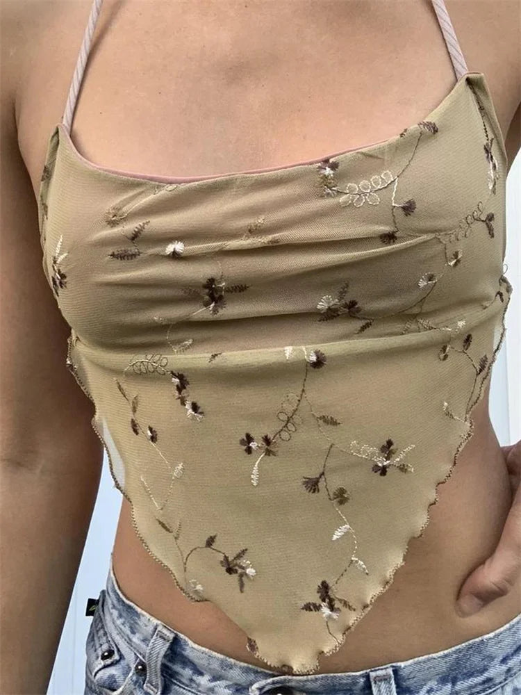 Y2K Backless Floral Retro Sexy Halter Tie Up Off Shoulder Summer Cute Mini Vest Streetwear 2024 Crop Top Hooded Caped Shawl Collar Y2K Backless Floral Retro Sexy Halter Tie Up Off Shoulder Summer Cute Mini Vest Streetwear 2024 Crop Top Hooded Caped Shawl Collar