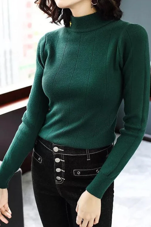 Stand Collar Rabbit Hair Sweater Boxy Sweater Fitted Sweater A-Line