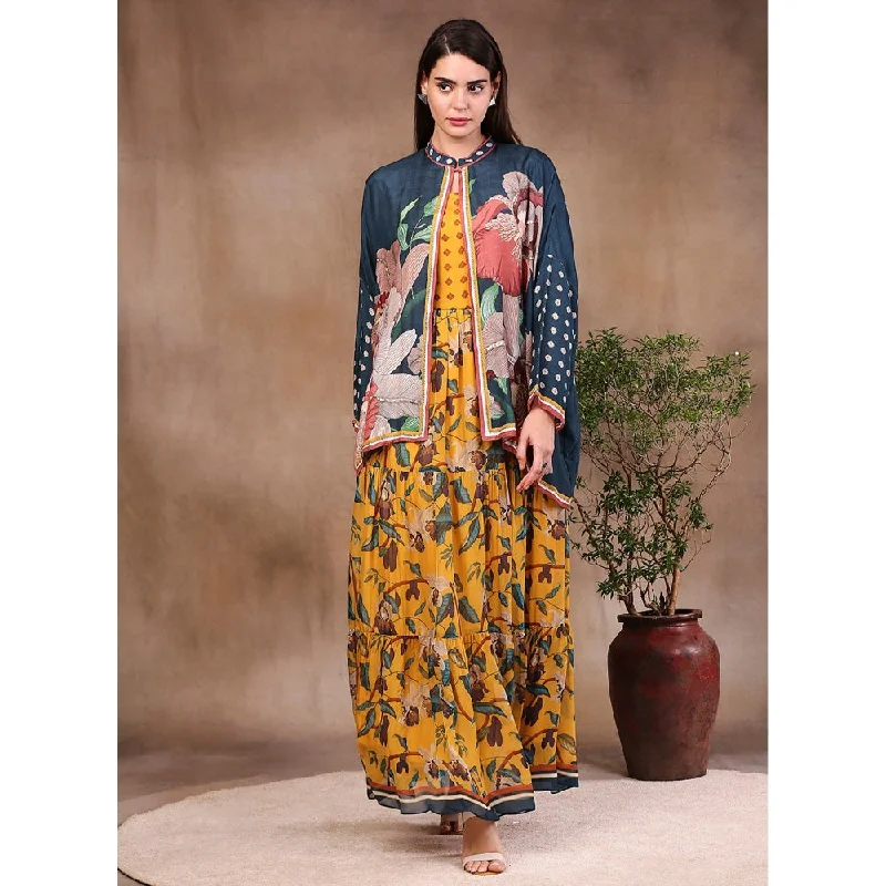 Soup by Sougat Paul Printed Dress with Jacket (Set of 2) Lace Jacket Ribbed Jacket Sequined Jacket Soup by Sougat Paul Printed Dress with Jacket (Set of 2) Lace Jacket Ribbed Jacket Sequined Jacket