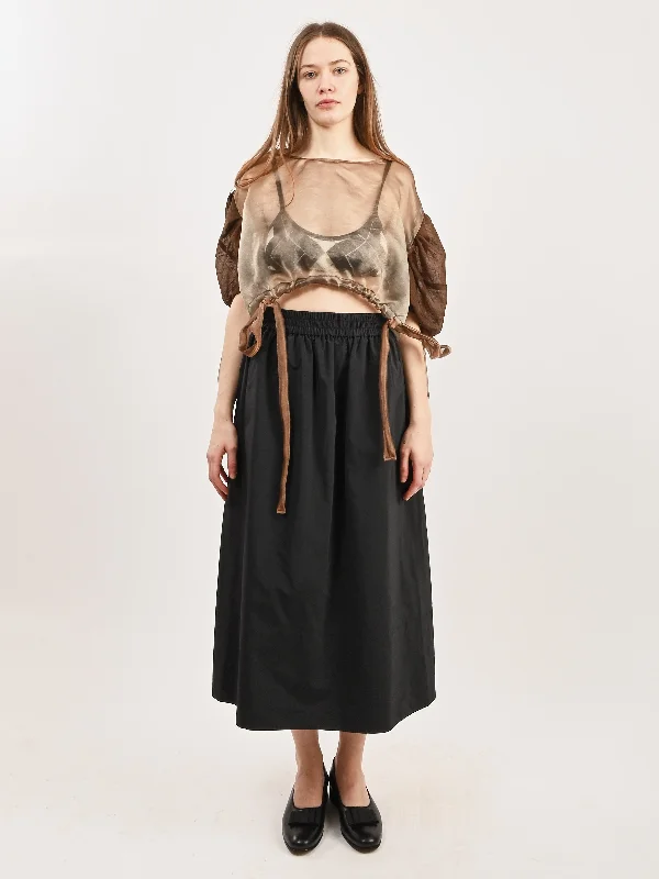 Brown Crop Top Sequined Glittery Shiny