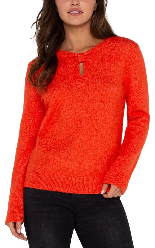 Cut Out Bow Neck Detail Crew Neck Waist Length Sweater Boxy Sweater Fitted Sweater A-Line Cut Out Bow Neck Detail Crew Neck Waist Length Sweater Boxy Sweater Fitted Sweater A-Line