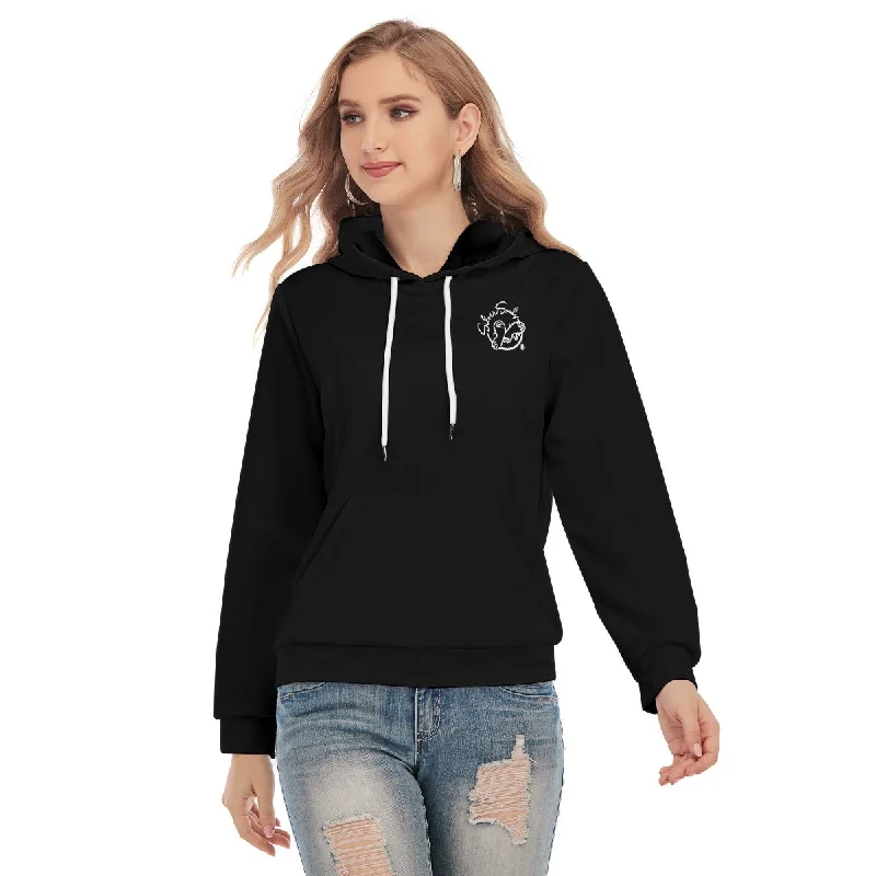 All-Over Print Women's Slim Pullover Hoodie Cable Knit Chunky