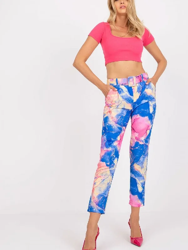 Women trousers Italy Moda High Waist Slim Fit Ankle Length