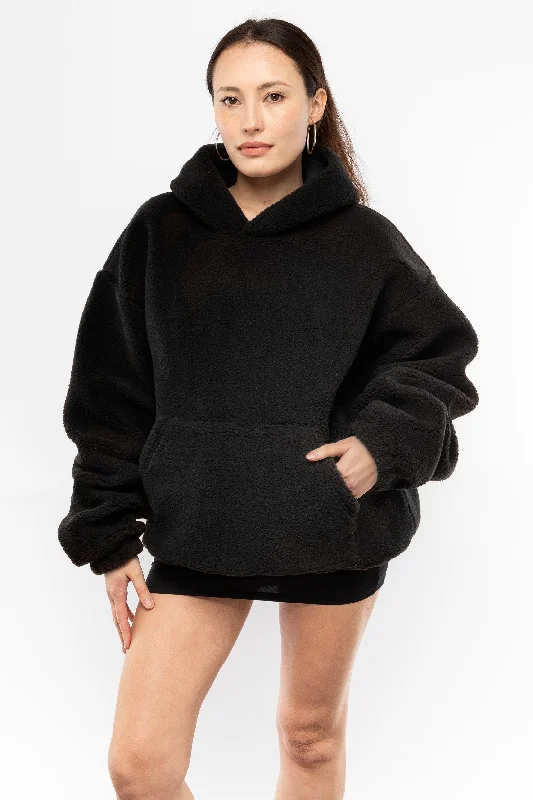 SHR4249 - Unisex Sherpa Pullover Hoody Slouchy Comfort Pullover