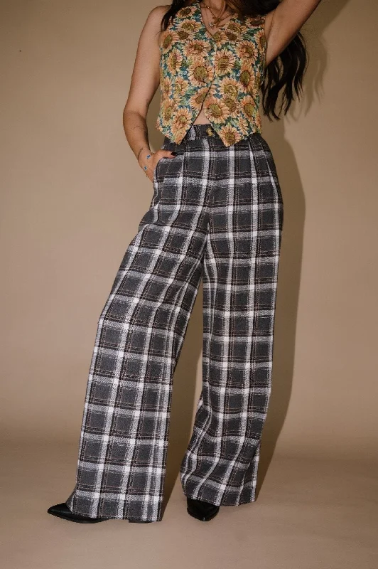 Honey Baby Sparkle Wide Leg Trousers in Grey Trousers Flared Retro