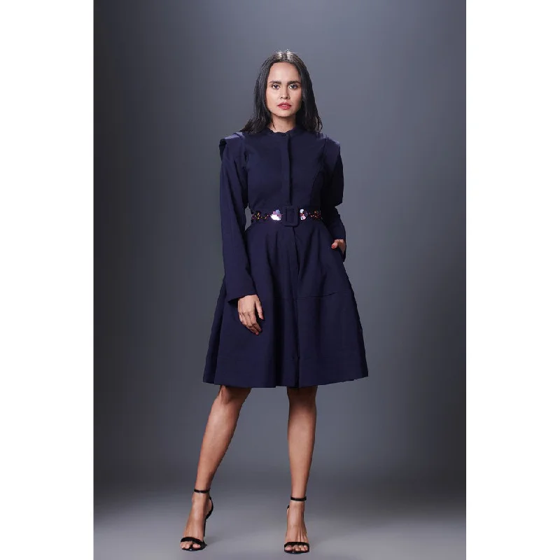 Deepika Arora Navy Blue Jacket Dress (Set of 2) Satin Jacket Silk Jacket Chiffon Jacket Deepika Arora Navy Blue Jacket Dress (Set of 2) Satin Jacket Silk Jacket Chiffon Jacket