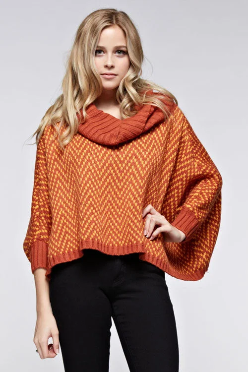 Ladies Sweater Poncho Velvet Chenille Corduroy