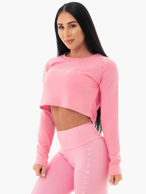 Ryderwear | Staples Cropped Sweater - Pink Polka Dot Checkered Tartan