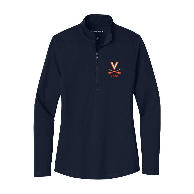 Virginia - NCAA Women's Basketball : Kamryn Kitchen - Women's Lightweight Quarter Zip Jacket Trench Coat Raincoat Waterproof Jacket Virginia - NCAA Women's Basketball : Kamryn Kitchen - Women's Lightweight Quarter Zip Jacket Trench Coat Raincoat Waterproof Jacket