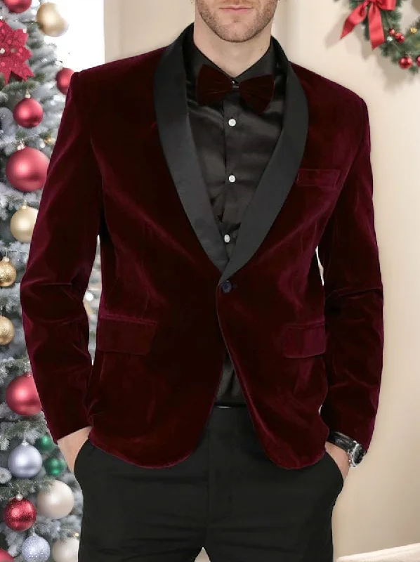 Green Blue Burgundy Men's Velvet Regular Single Breasted One-Button Party Suits Jacket Mesh Jacket Canvas Jacket Denim Jacket