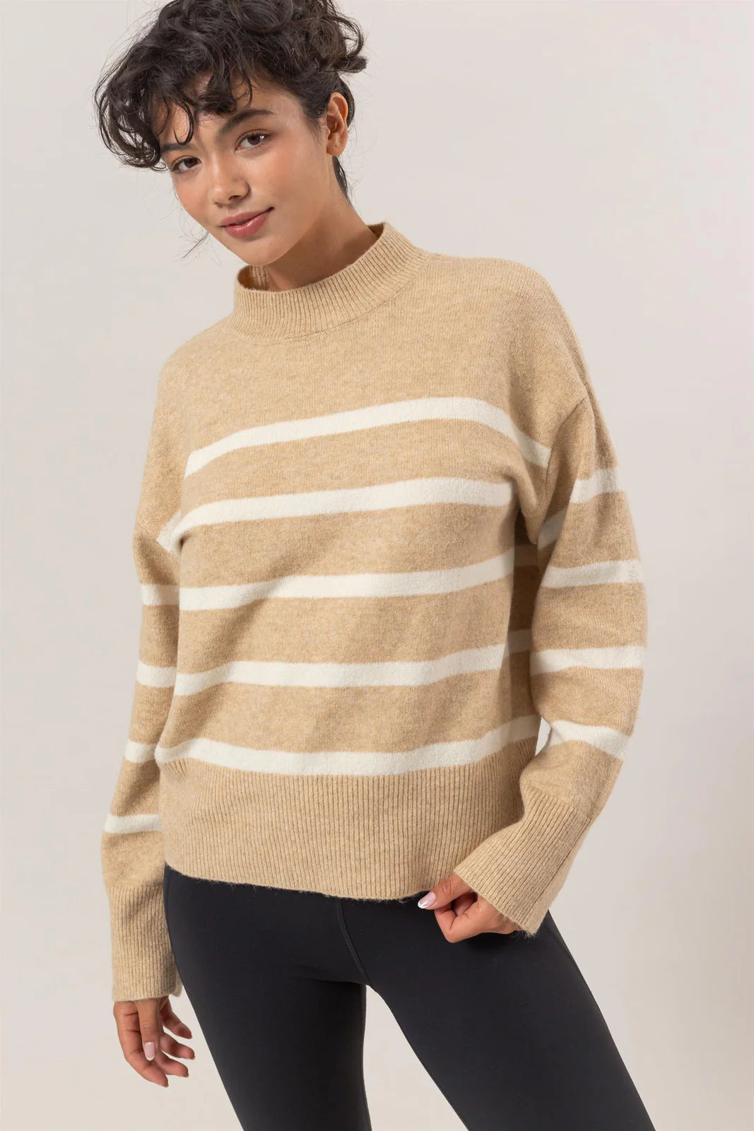 Timeless Stripes Taupe Sweater Lightweight Heavyweight Midweight